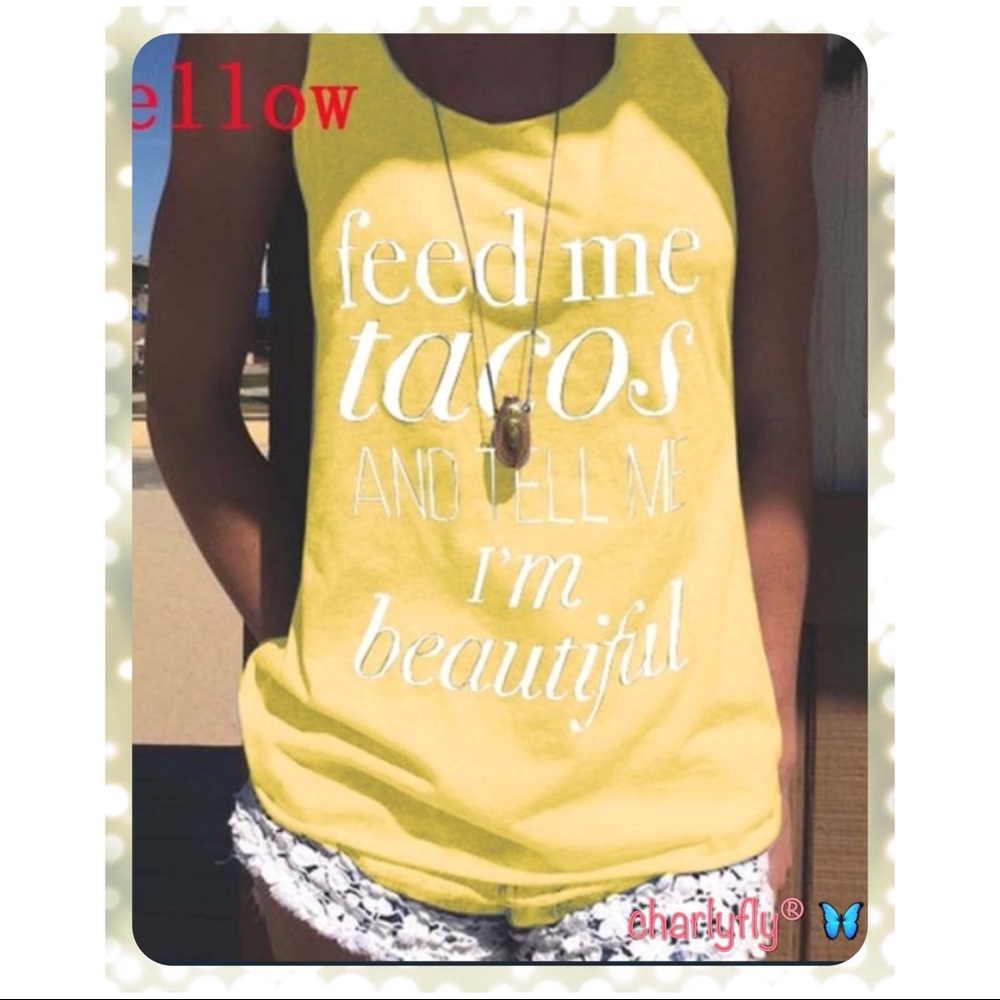 YELLOW Tacos & Beautiful Racerback Tank 🌮